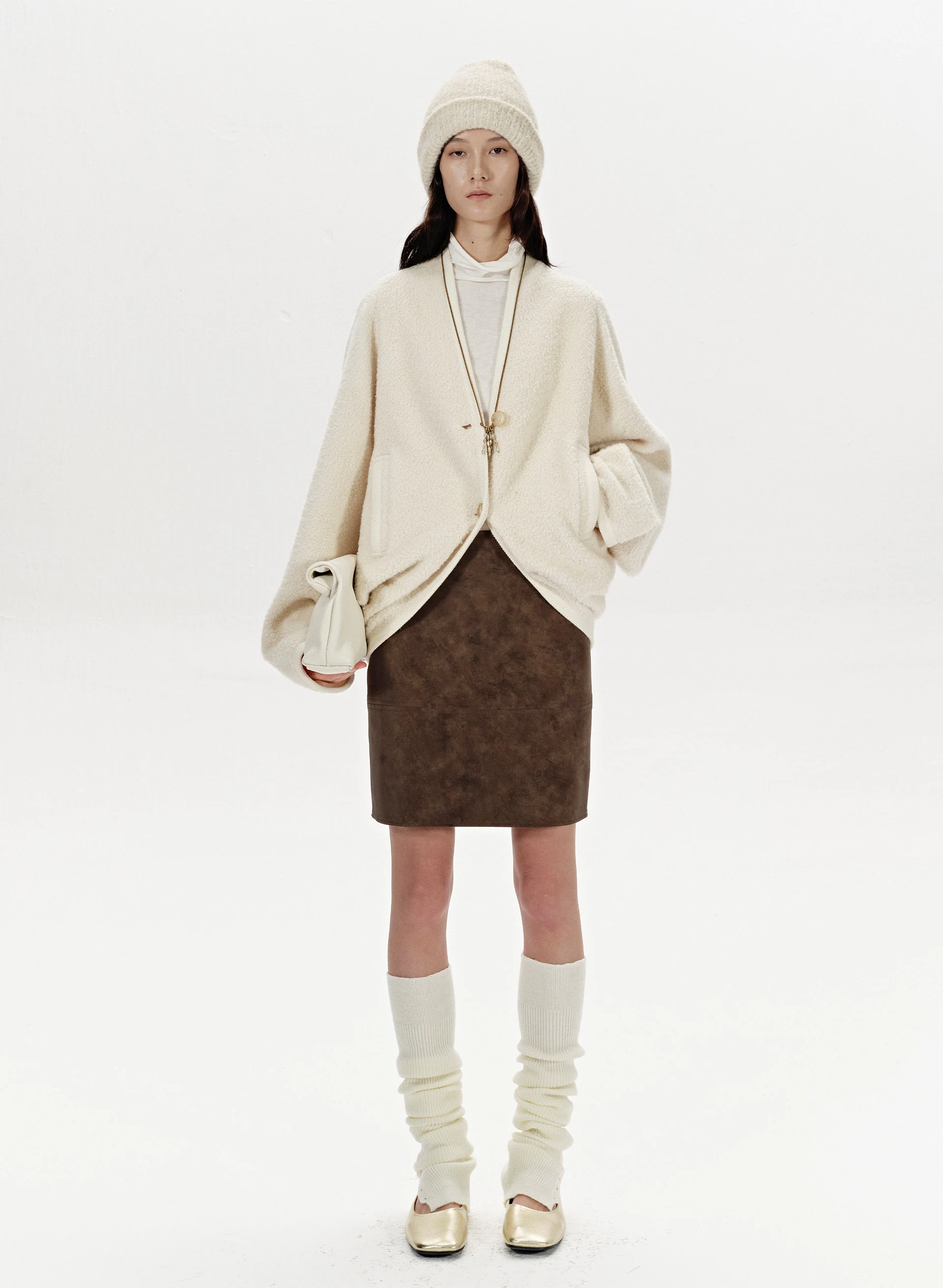 Matte Faux Leather Mini Skirt in Cocoa Brown